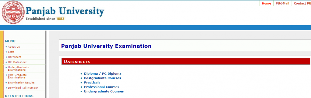 PUCHD Date Sheet 2024 Panjab University BA-B.Com-B.Sc Time Table ...