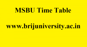 Brij University Time Table 2024 MSBU Exam Date BA-B.Com-B.Sc 1-2-3 Years